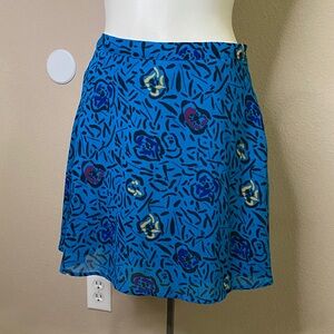 Hollister I Love H81 Blue Floral swingy A-Line print spring Skirt M🌼💕